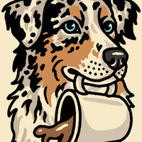 Coffee Aussie (Blue Merle) Giclée Print