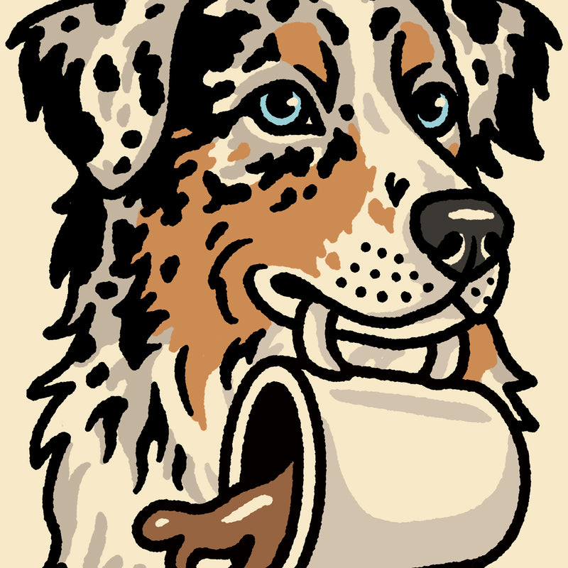 Coffee Aussie (Blue Merle) Giclée Print