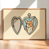 Corgi Locket Giclée Print