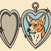 Corgi Locket Giclée Print