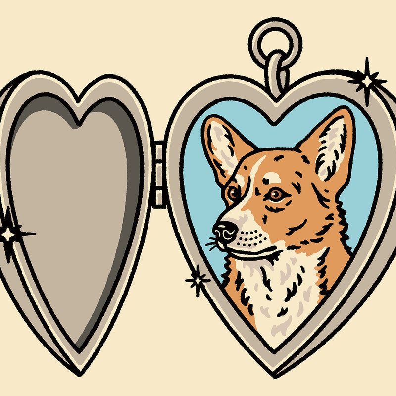 Corgi Locket Giclée Print