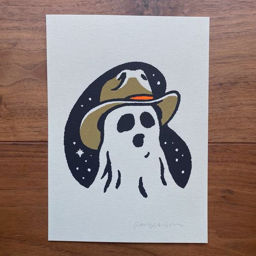 Fall Cowboy Ghost - Signed 5x7in Print #435