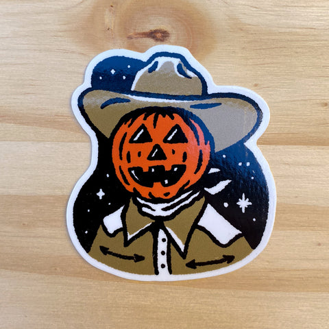 Fall Cowboy Skull Sticker