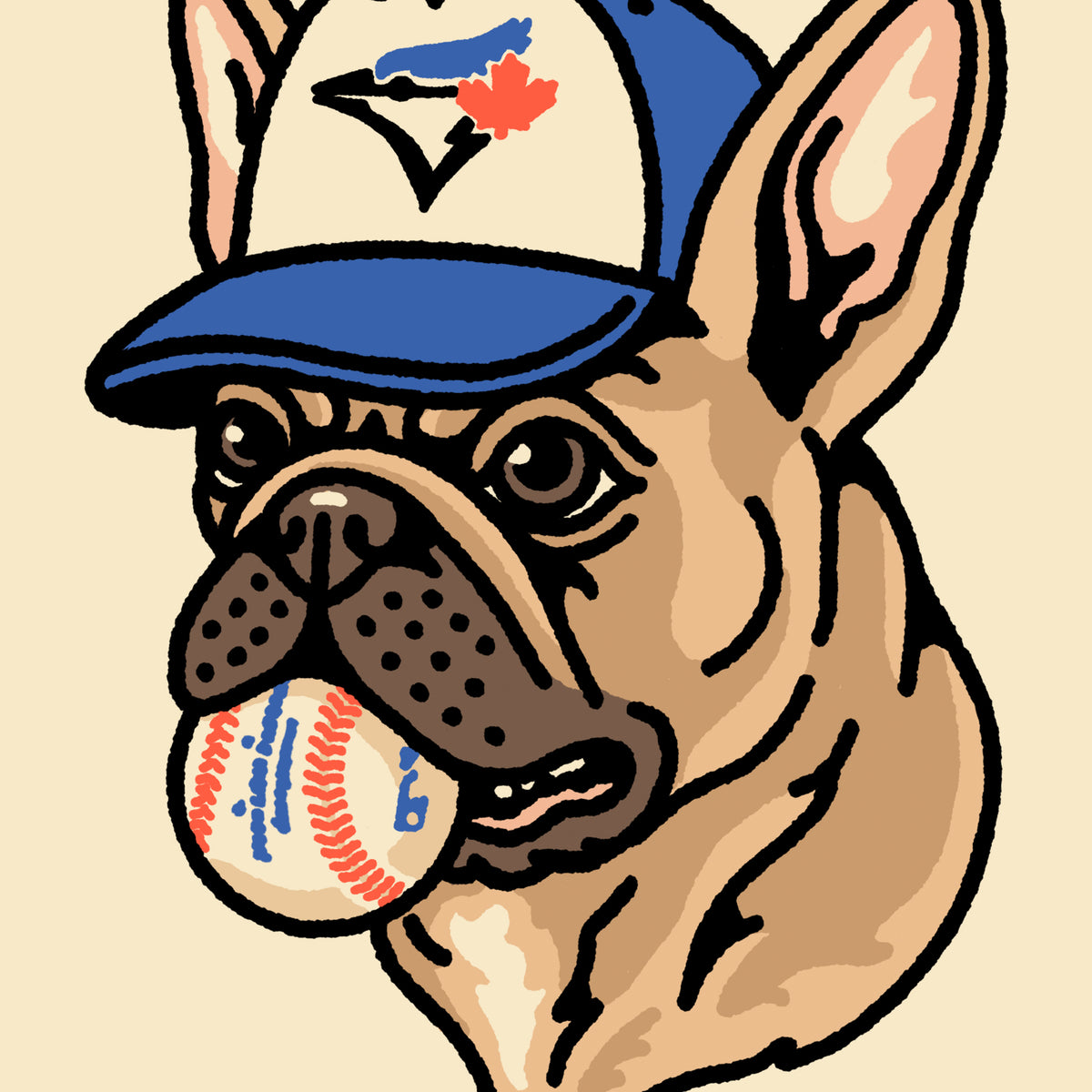 Playoff Pup Toronto French Bulldog Giclée Print