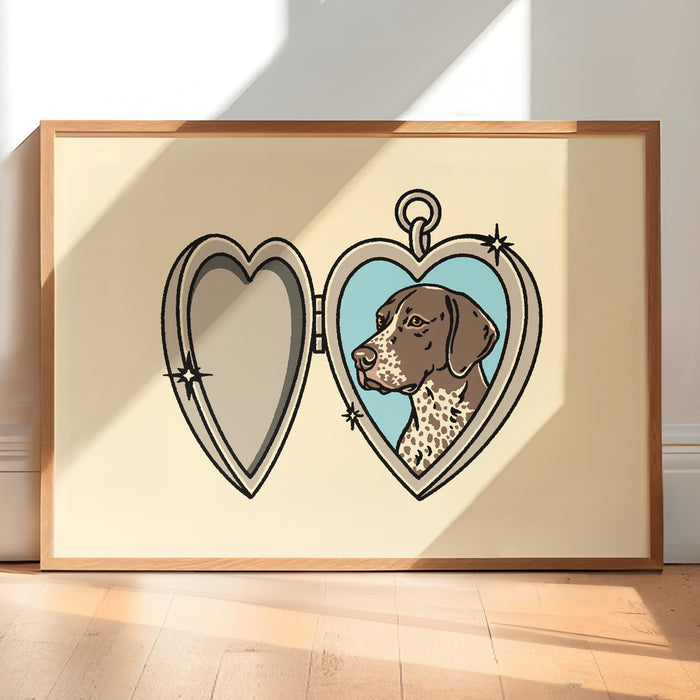 German Shorthaired Pointer Locket Giclée Print