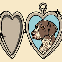 German Shorthaired Pointer Locket Giclée Print