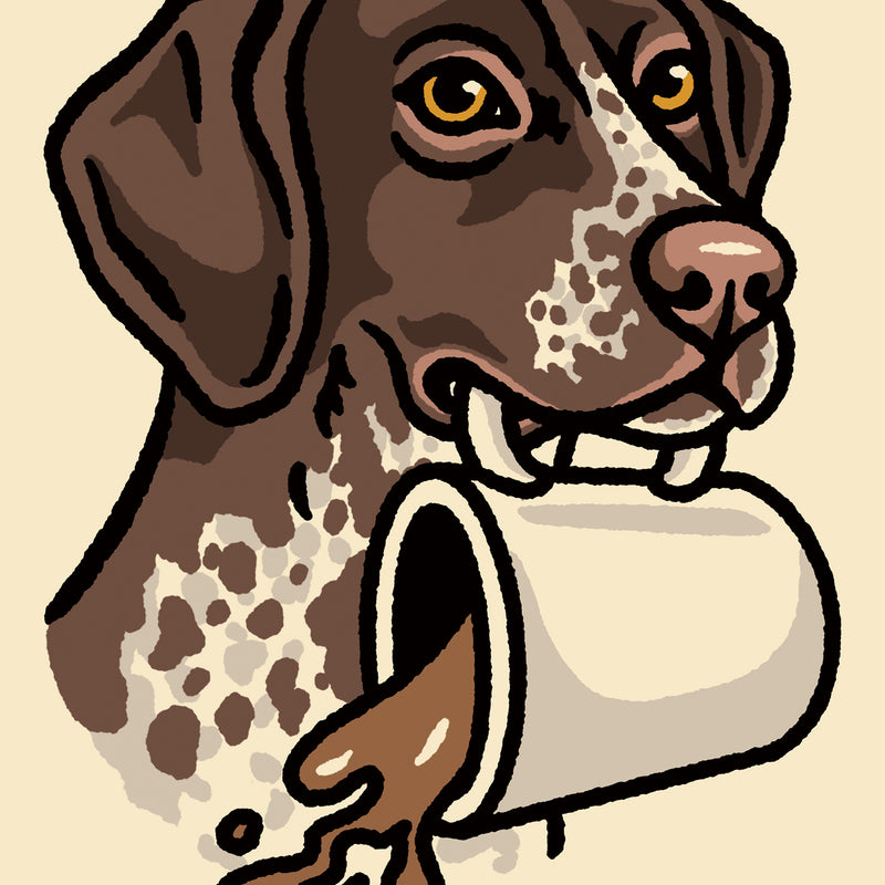 Coffee German Shorthaired Pointer Giclée Print