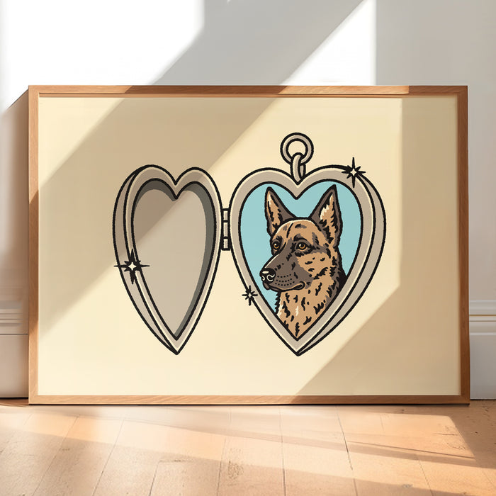 German Shepherd Locket Giclée Print
