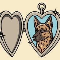 German Shepherd Locket Giclée Print