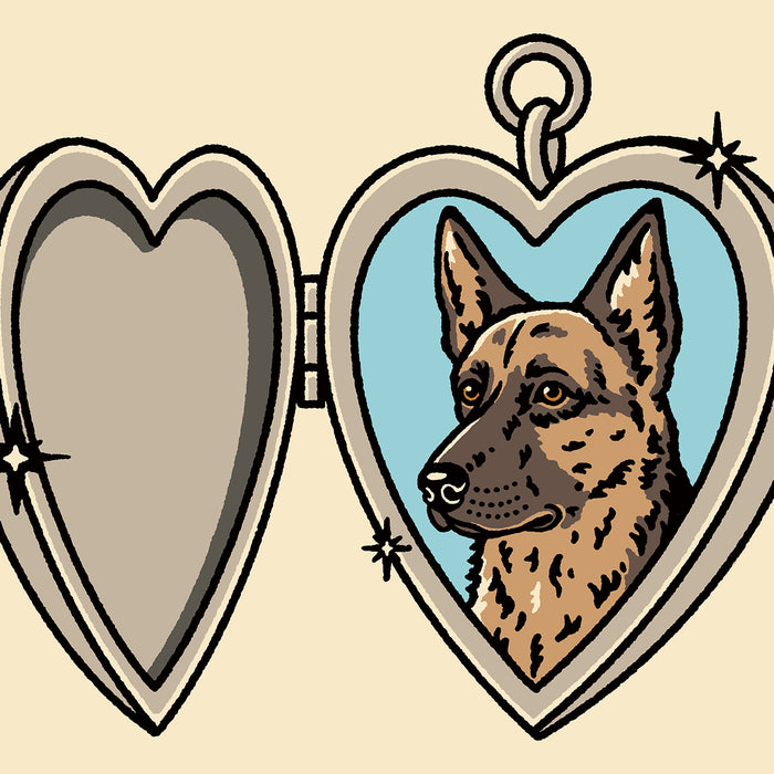 German Shepherd Locket Giclée Print