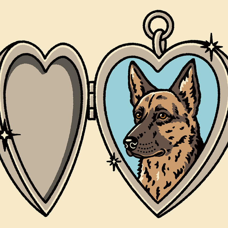 German Shepherd Locket Giclée Print