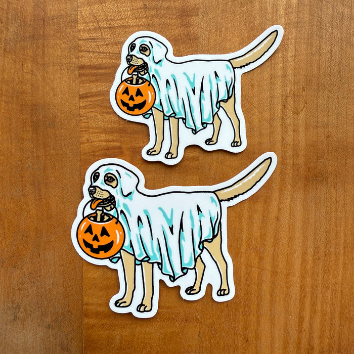 Ghost Yellow Lab Stickers - 2 PACK