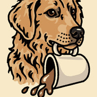 Coffee Golden Retriever Giclée Print