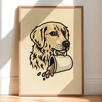 Coffee Gold Retriever (Light Coat) Giclée Print