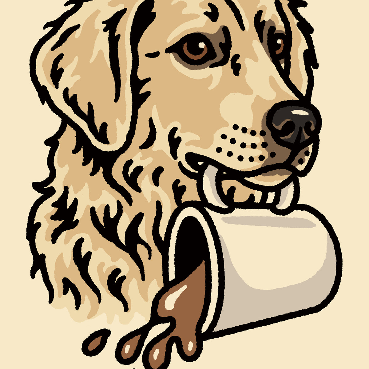 Coffee Gold Retriever (Light Coat) Giclée Print