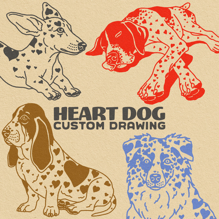 CUSTOM HEART DOG DRAWING