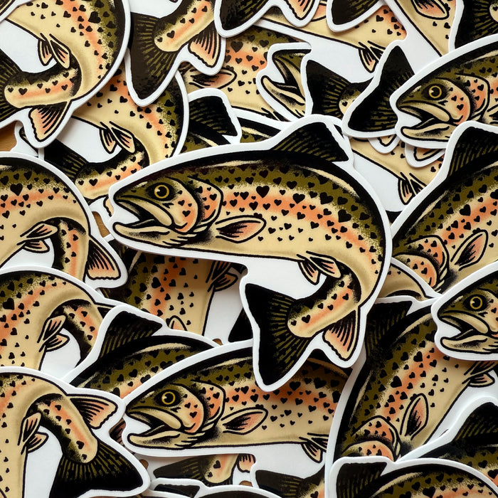 Rare Heart Trout Glossy Sticker