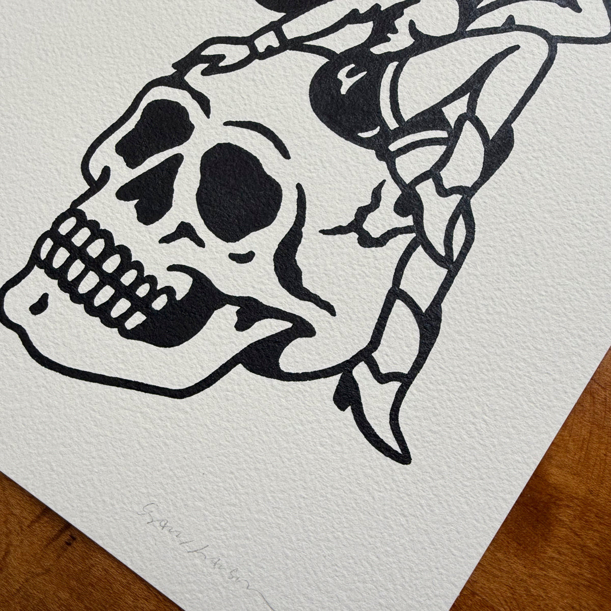 Til Death 8x10in Original Paint Pen Drawing (Black)