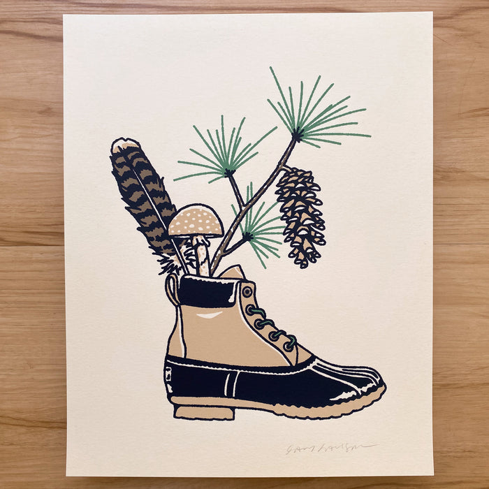 Northeast Boot - Signed 8x10in Silkscreen Print