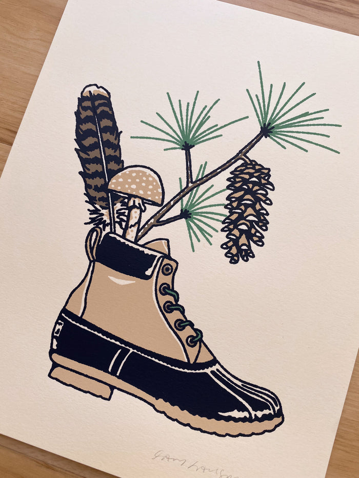 Northeast Boot - Signed 8x10in Silkscreen Print