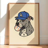 Playoff Pup LA Pit Bull Giclée Print