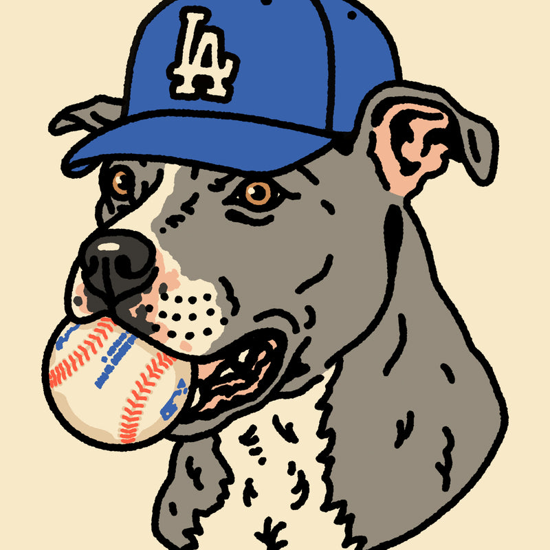 Playoff Pup LA Pit Bull Giclée Print