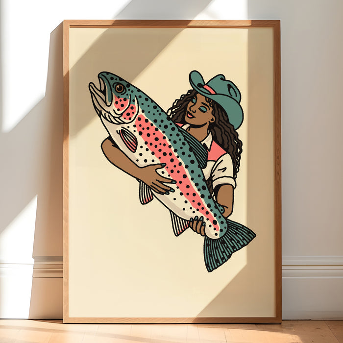Rainbow Trout Cowgirl 3 Giclée Print
