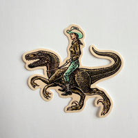 Raptor Cowgirl Glossy Sticker