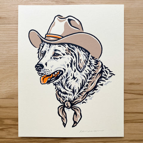 Saint Bernard Cowdog - Signed 8x10in Print #376