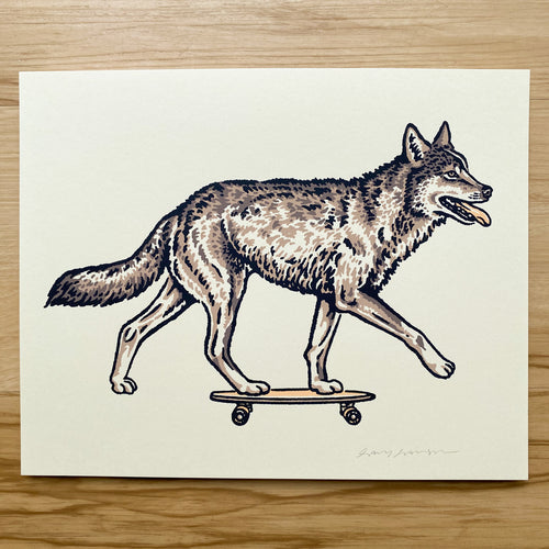 Skate Wolf - Signed 8x10in Print #417