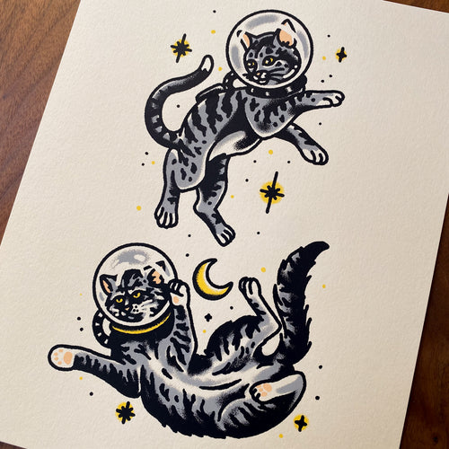 Astrocats - Signed 8x10in Silkscreen Print