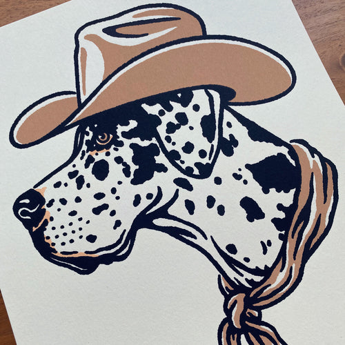 Great Dane Cowdog - 8x10in Signed Silkscreen Print