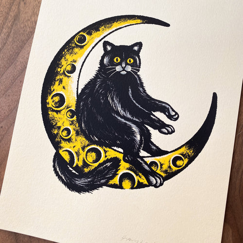 Moon Cat - Signed 8x10in Print #428