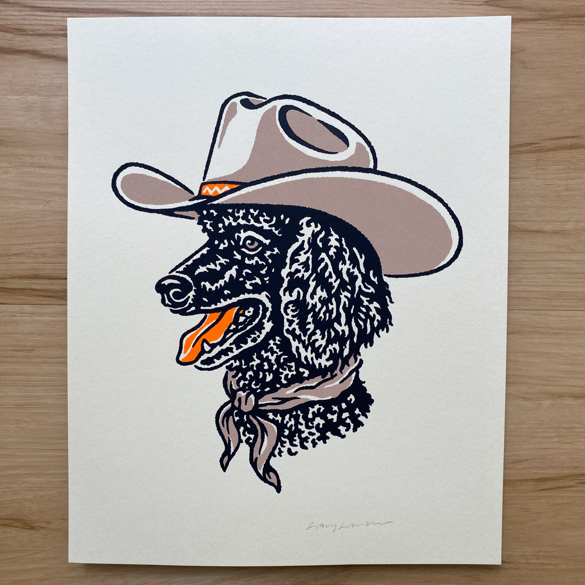 Poodle Cowdog - Signed 8x10in Print #413