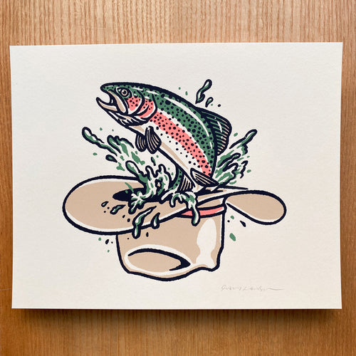 Trout Hat - 10x8in Print #447