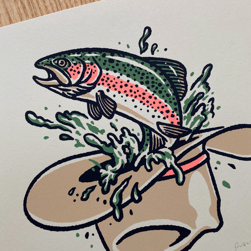 Trout Hat - 10x8in Print #447