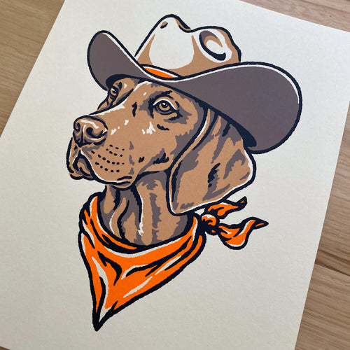 Vizsla Cowdog (Orange) - Signed 8x10in Print #377