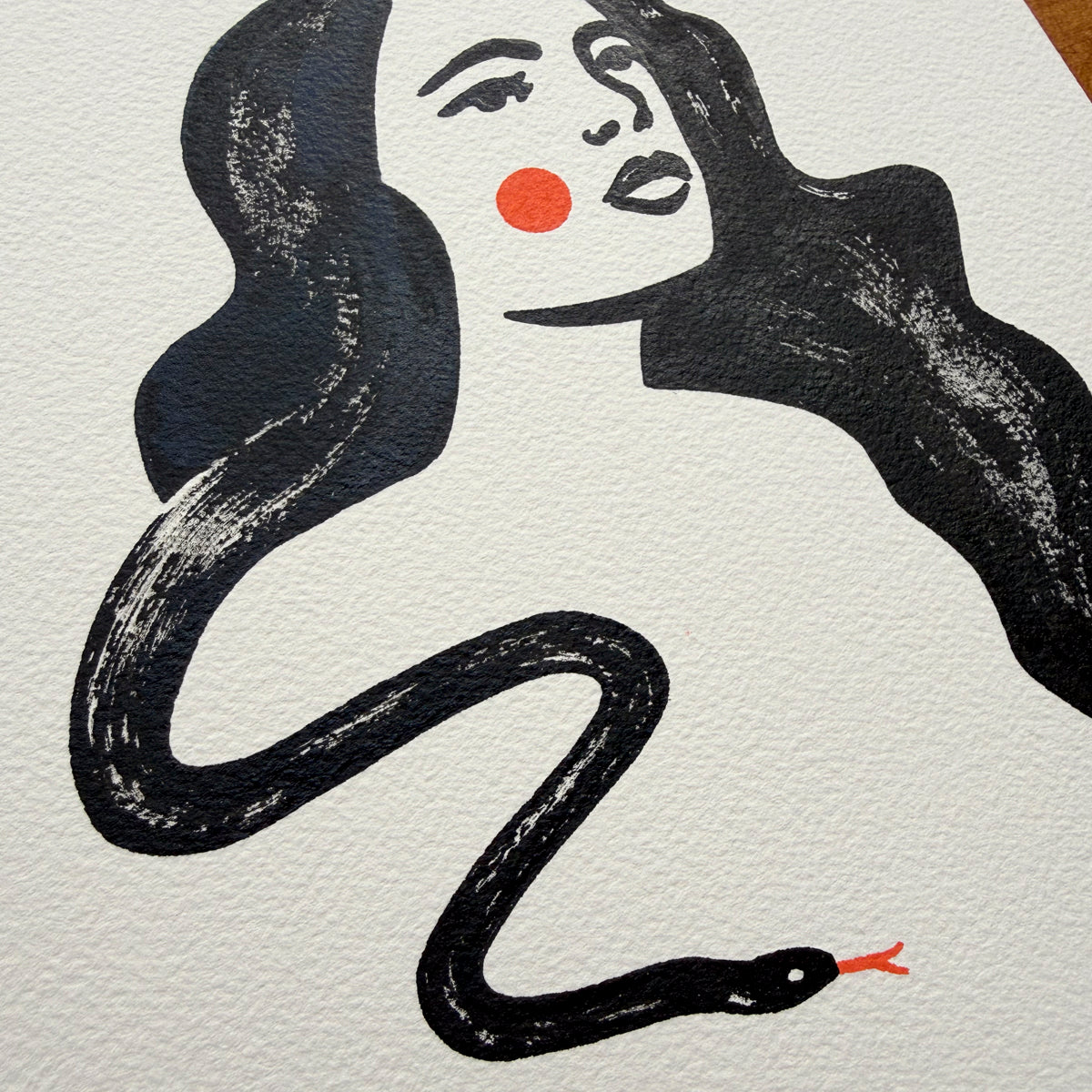 Snake Lady 8x10in Original Painting