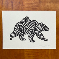 Bear Ridge 7x5in Original Paint Pen Drawing (Black)