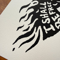 I Shall Be Free 10x8in Original Paint Pen Drawing (Black)