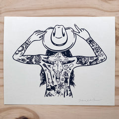 Tattooed Cowgirl 4 - Signed 8x10in Print #475