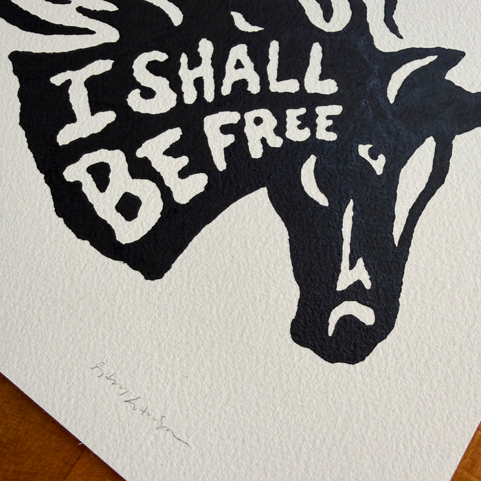I Shall Be Free 10x8in Original Paint Pen Drawing (Black)