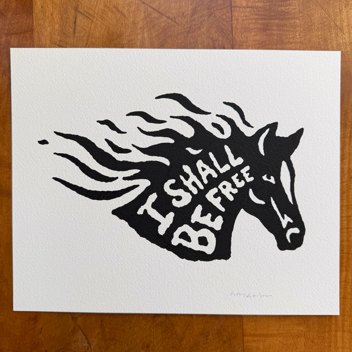 I Shall Be Free 10x8in Original Paint Pen Drawing (Black)