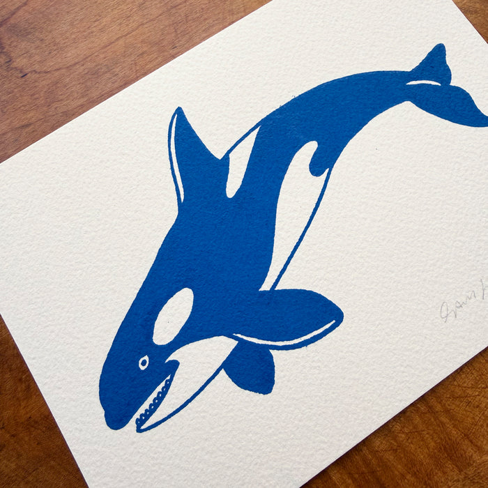 SOLD OUT. Willy 7x5in Original Paint Pen Drawing (Blue)