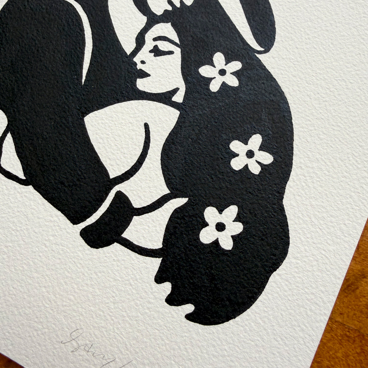 Everlasting Arms 8x10in Original Paint Pen Drawing (Black)
