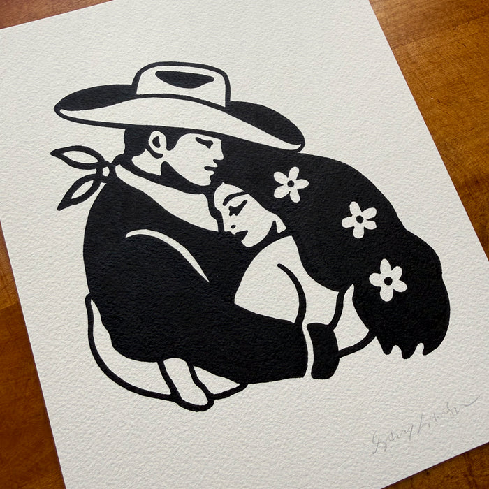 Everlasting Arms 8x10in Original Paint Pen Drawing (Black)
