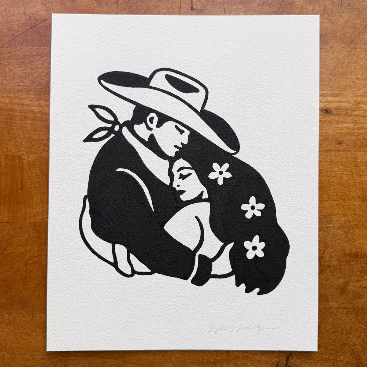 Everlasting Arms 8x10in Original Paint Pen Drawing (Black)