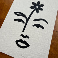 Bloom 5x7in Original Paint Pen Drawing (Black)