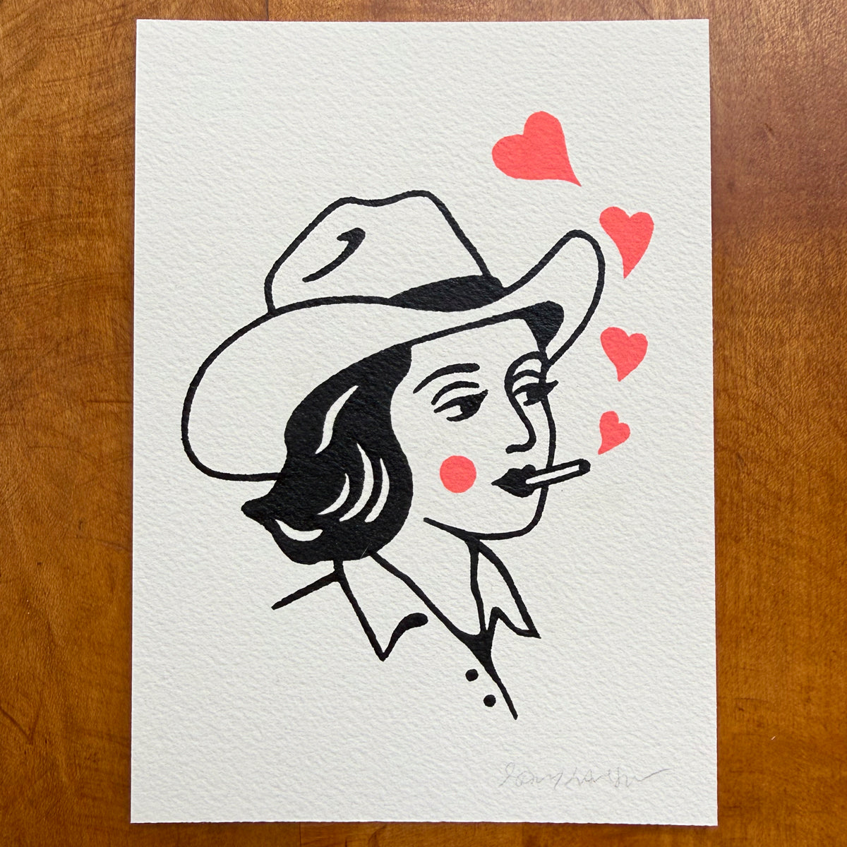 SOLD OUT. Sweetheart 5x7in Original Paint Pen Drawing (#9)