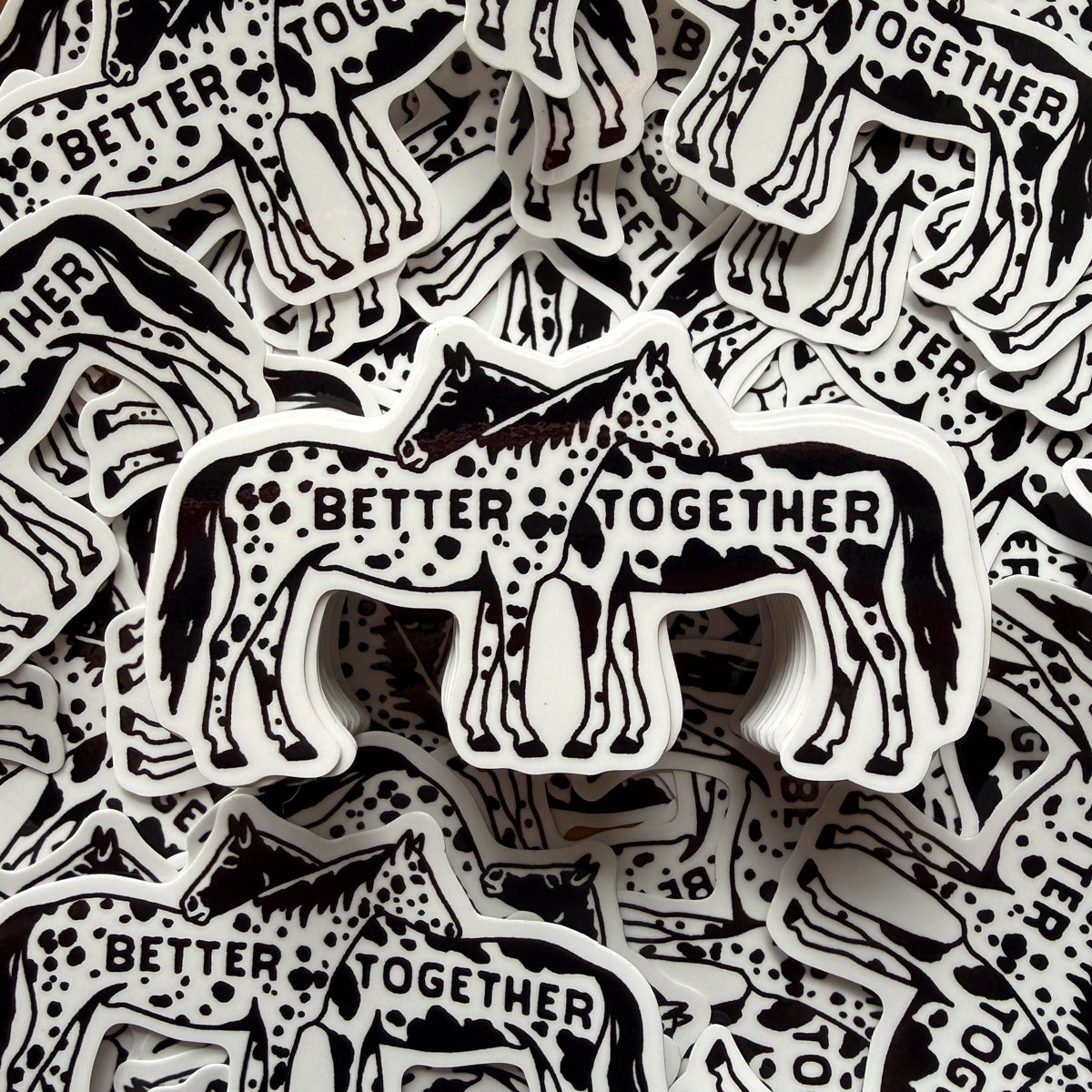 Better Together Horses Glossy Sticker